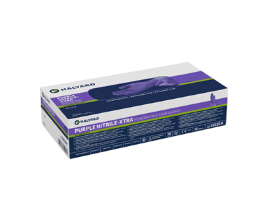 Halyard PURPLE NITRILE-XTRA Examination Nitrile Gloves Purple Box 50 - Small