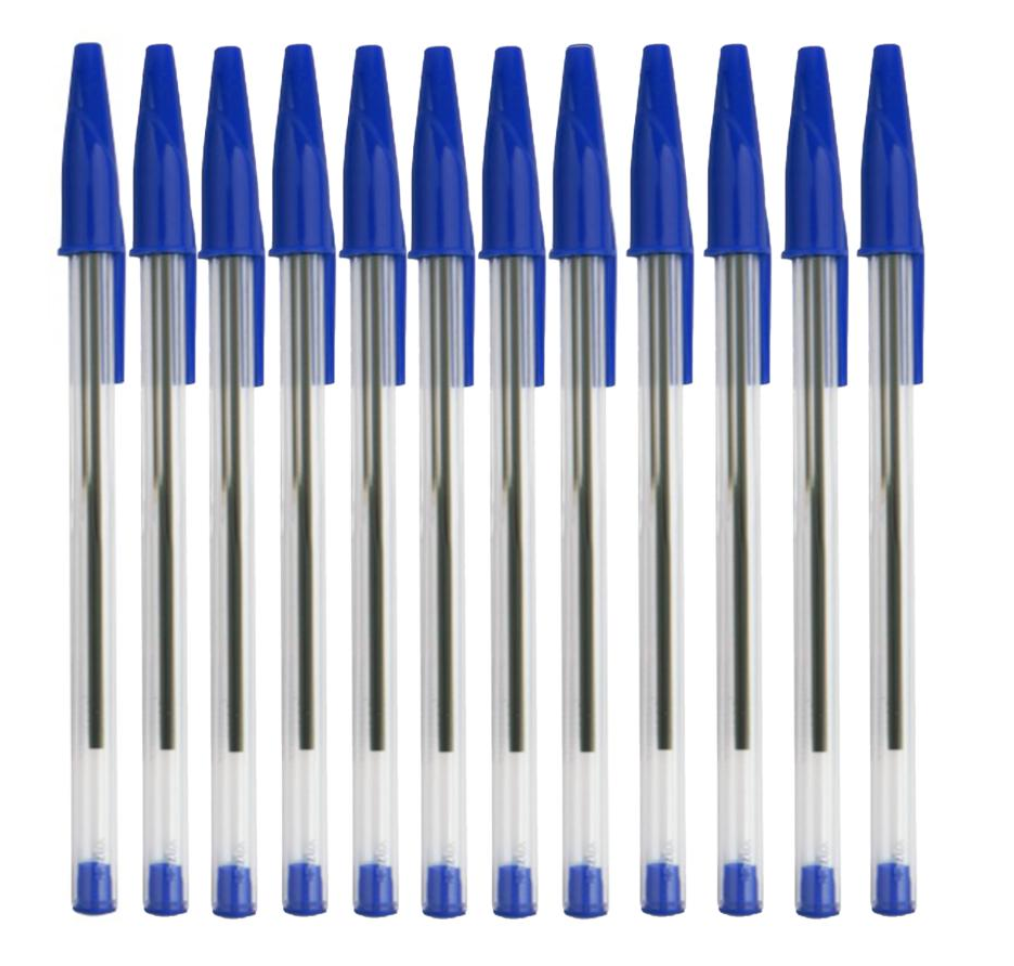 Office Elements Ballpoint Pens Clear Barrel 1.0mm Medium Tip Black - Box of 12