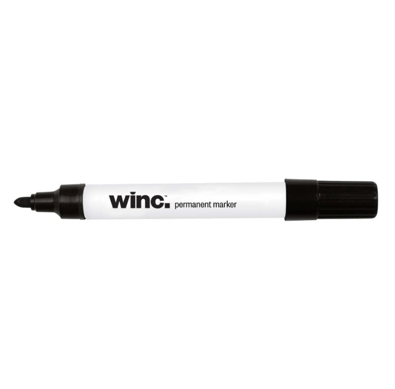 Permanent Marker Bullet Tip 1.0mm Pocket Clip Black - Box of 12