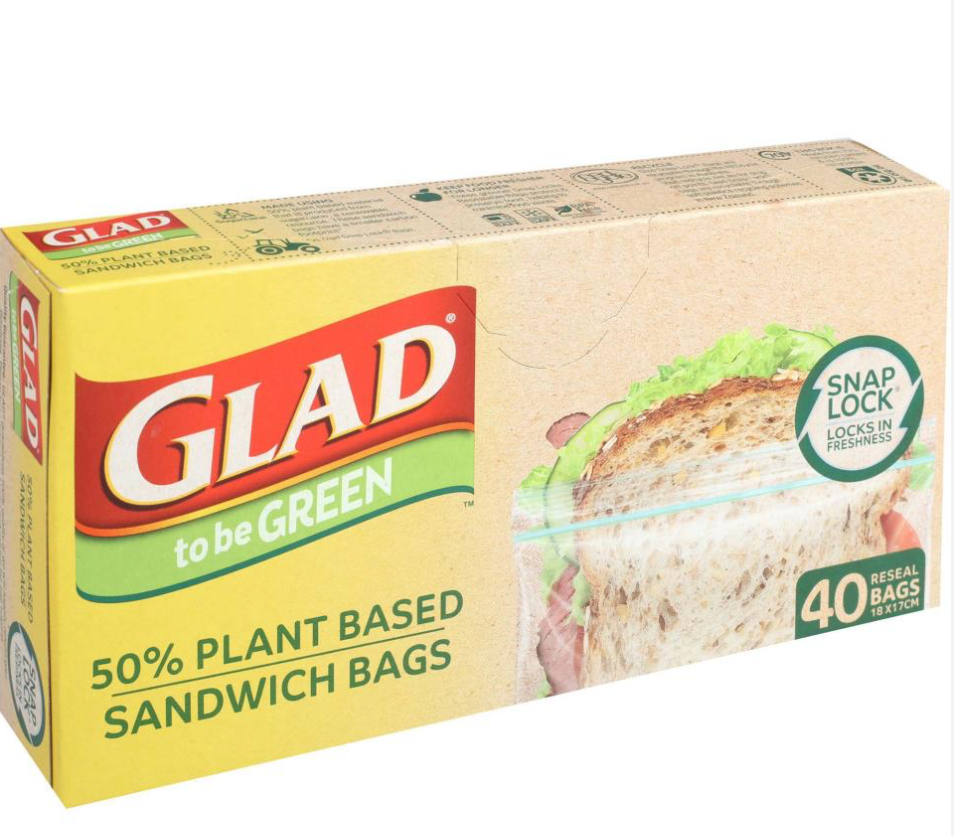 Glad To Be Green Plant Based Reseal Sandwich Bag - Pack 40