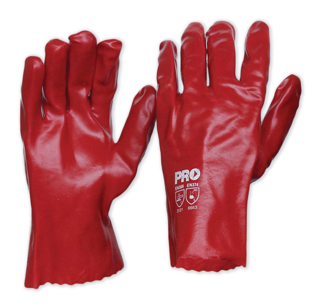 Pro Choice Pvc27 PVC Short Gloves Red One Size Pair