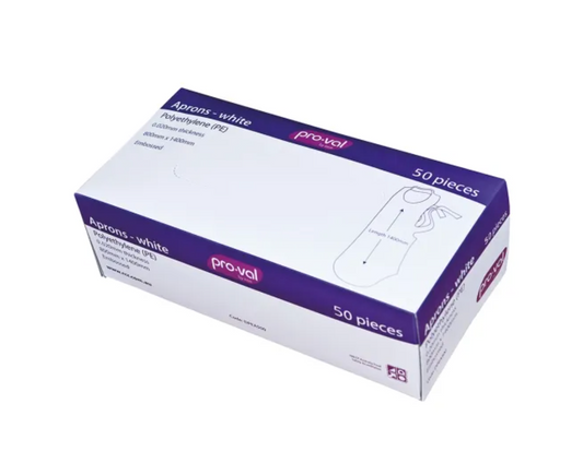 Medi-Pak Mediflex Ldpe Plastic Apron 1450mm White Box Of 100