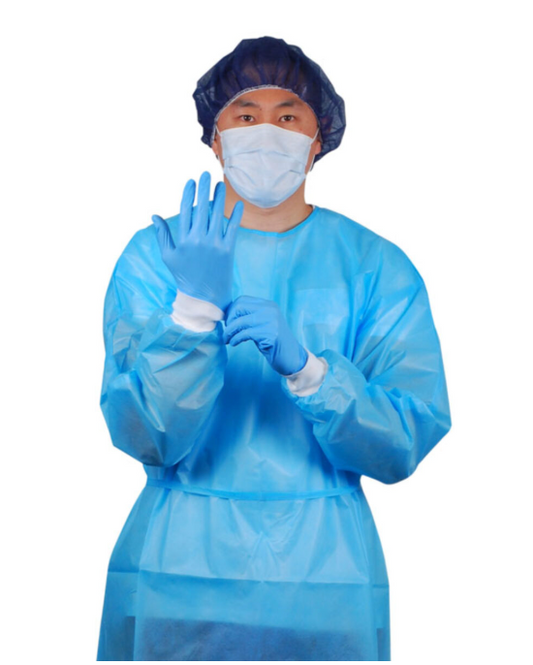 Sentry Medical Hospital Gown Elastic Cuff Blue Pack Of 50