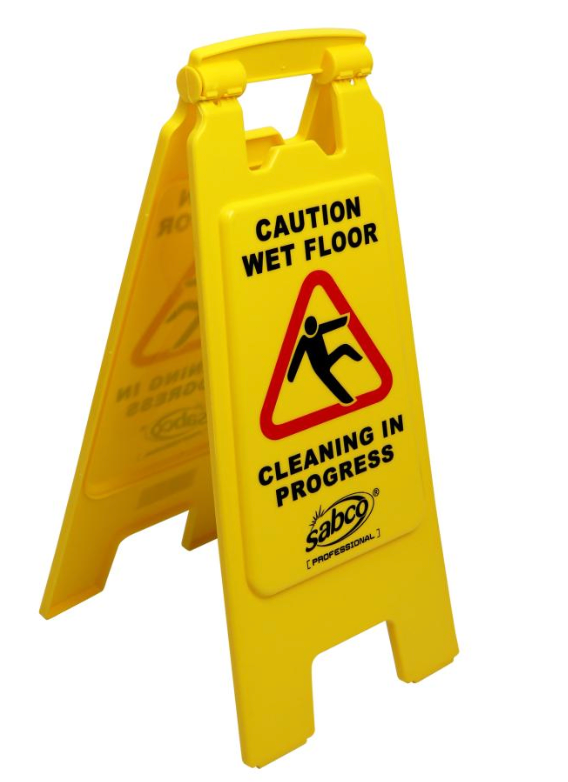 Sabco Wet Floor Cleaning In Progress Sign Sabc-2420a Small