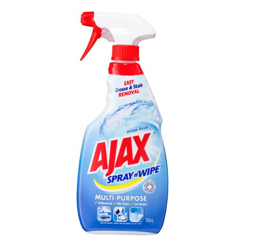 Ajax Spray N Wipe Ocean Fresh Antibacterial Trigger 500ml - Per bottle