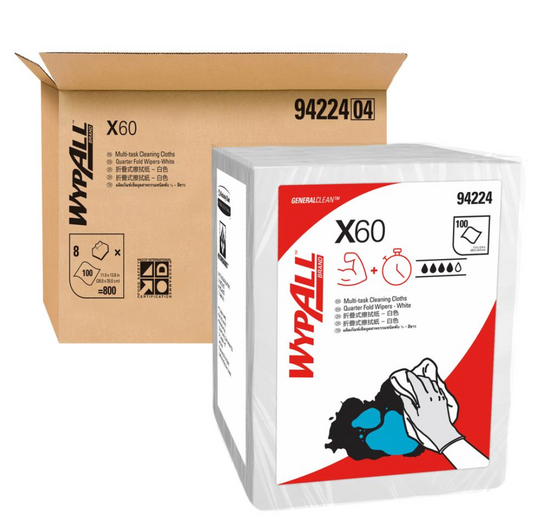 Wypall 94224 X60 Single Sheet Cleaning Wipes White Pack 100 Carton 8
