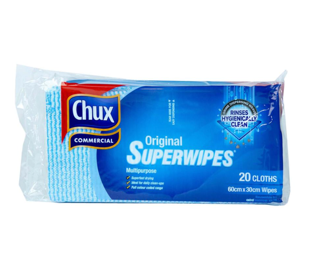 Chux 19760 Original Superwipes Blue 60 x 30cm Pack 20