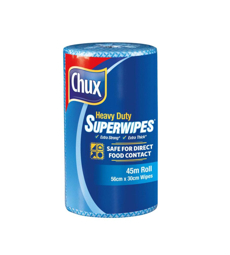 Edco Merriwipe Cleaning Cloth Super Heavy Duty 45m Blue - roll 1