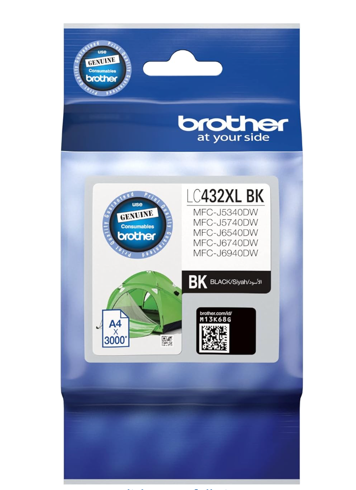 Brother Lc-432xlbk High Yield Black Ink Cartridge Up To 3000 Pages