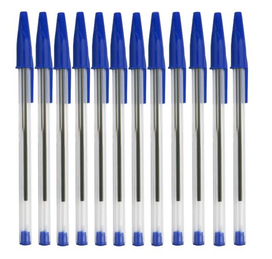 Office Elements Ballpoint Pens Clear Barrel 1.0mm Medium Tip Black - Box of 12