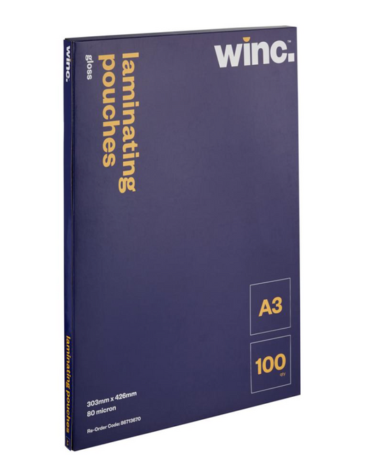 Laminating Pouches A3 80 Micron Gloss Pack 100