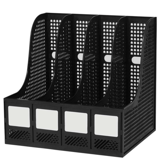 Magazine File Holder Pvc Black - Each