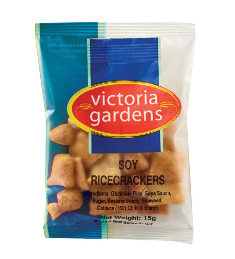 Victoria Gardens Soy Rice Crackers Portion Control 15g Carton 100