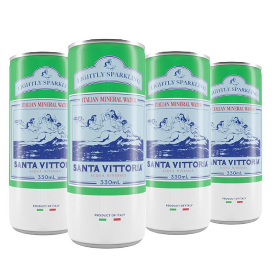 Santa Vittoria Mineral Water Sparkling Can 330ml Pack 4