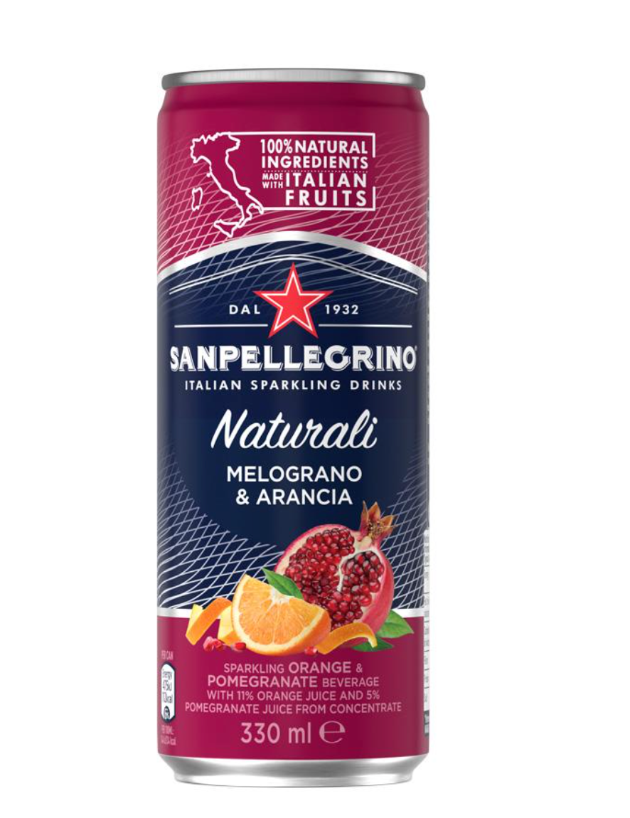 Sanpellegrino Melograno And Arancia 330ml Can Carton 24
