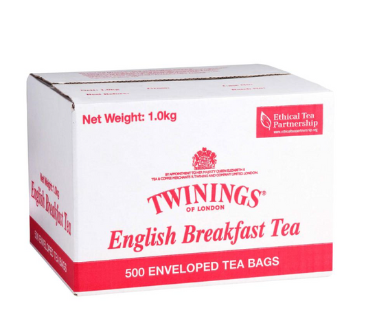 Twinings English Breakfast Enveloped Tea Bags Carton 500