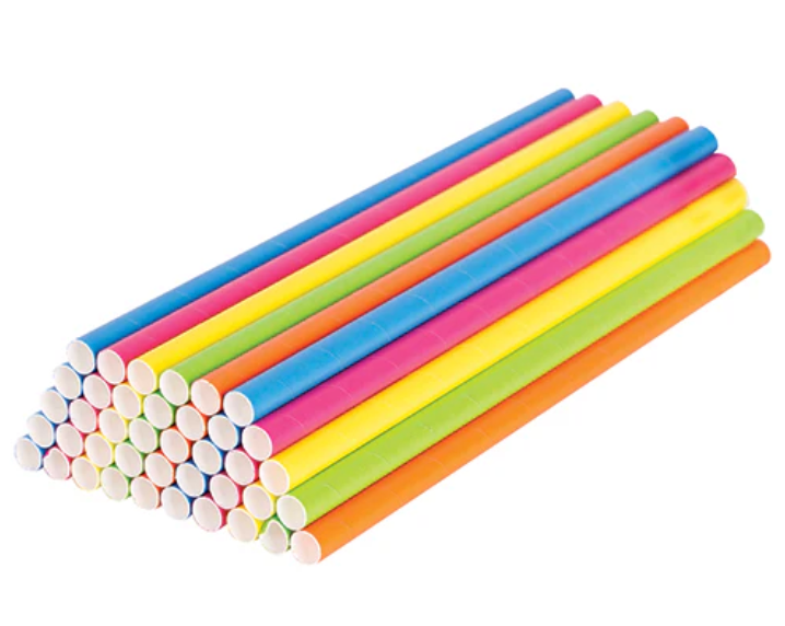 Other ECO Paper Straws 8mm X 19.7cm Coloured 500s
