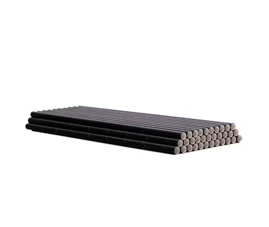 Rosche Paper Straw 4ply Wrapped 6 x 197mm Black Carton 2000