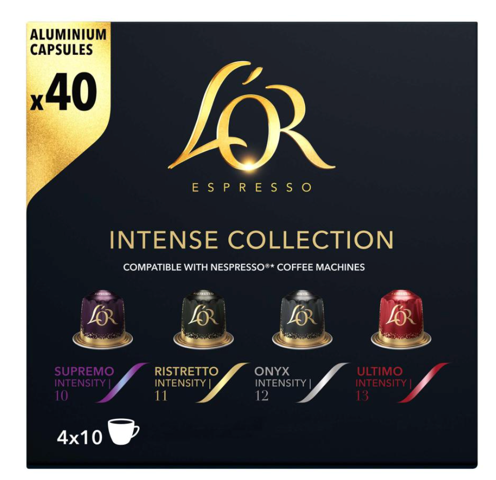 L'OR Espresso Coffee Capsules Intense Collection Box 40